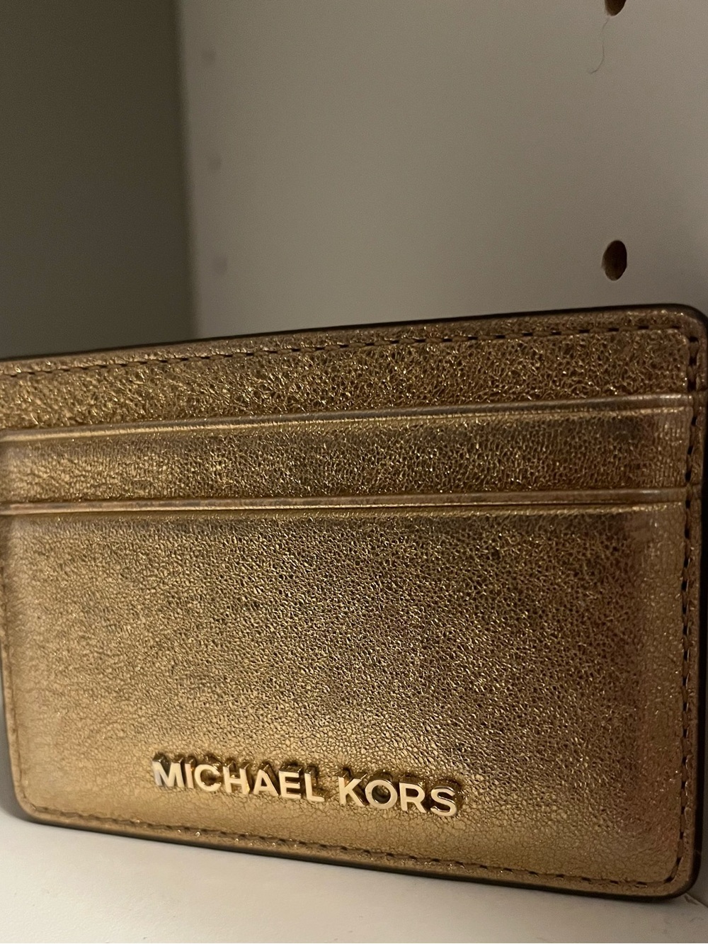 Michael Kors Gold Metallic Card Case